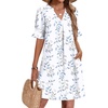 image:imageZeagoo Summer Dresses for Women 2026 V Neck Ruffle Sleeve Loose Shift Dress Hawaiian Sundress Beach Vacation ClothesYellow Silhouette Flowers