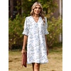 image:imageZeagoo Summer Dresses for Women 2026 V Neck Ruffle Sleeve Loose Shift Dress Hawaiian Sundress Beach Vacation ClothesYellow Silhouette Flowers
