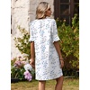 image:imageZeagoo Summer Dresses for Women 2026 V Neck Ruffle Sleeve Loose Shift Dress Hawaiian Sundress Beach Vacation ClothesYellow Silhouette Flowers