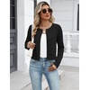 image:imageZeagoo Womens Cropped Cardigan Sweaters 2026 Button Down Long Sleeve Knit Bolero Shrugs for Dresses01black
