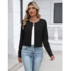 image:imageZeagoo Womens Cropped Cardigan Sweaters 2026 Button Down Long Sleeve Knit Bolero Shrugs for Dresses01black