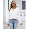 image:imageZeagoo Womens Cropped Cardigan Sweaters 2026 Button Down Long Sleeve Knit Bolero Shrugs for Dresses01white