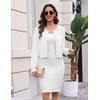 image:imageZeagoo Womens Cropped Cardigan Sweaters 2026 Button Down Long Sleeve Knit Bolero Shrugs for Dresses01white