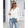 image:imageZeagoo Womens Cropped Cardigan Sweaters 2026 Button Down Long Sleeve Knit Bolero Shrugs for Dresses01white