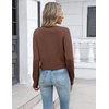 image:imageZeagoo Womens Cropped Cardigan Sweaters 2026 Button Down Long Sleeve Knit Bolero Shrugs for DressesBrown