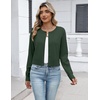 image:imageZeagoo Womens Cropped Cardigan Sweaters 2026 Button Down Long Sleeve Knit Bolero Shrugs for DressesDark Green
