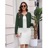 image:imageZeagoo Womens Cropped Cardigan Sweaters 2026 Button Down Long Sleeve Knit Bolero Shrugs for DressesDark Green