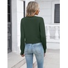 image:imageZeagoo Womens Cropped Cardigan Sweaters 2026 Button Down Long Sleeve Knit Bolero Shrugs for DressesDark Green