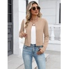 image:imageZeagoo Womens Cropped Cardigan Sweaters 2026 Button Down Long Sleeve Knit Bolero Shrugs for DressesKhaki