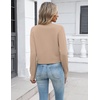 image:imageZeagoo Womens Cropped Cardigan Sweaters 2026 Button Down Long Sleeve Knit Bolero Shrugs for DressesKhaki