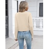 image:imageZeagoo Womens Cropped Cardigan Sweaters 2026 Button Down Long Sleeve Knit Bolero Shrugs for DressesLight Apricot