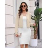 image:imageZeagoo Womens Cropped Cardigan Sweaters 2026 Button Down Long Sleeve Knit Bolero Shrugs for DressesLight Apricot