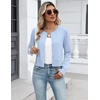 image:imageZeagoo Womens Cropped Cardigan Sweaters 2026 Button Down Long Sleeve Knit Bolero Shrugs for DressesLight Blue