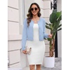 image:imageZeagoo Womens Cropped Cardigan Sweaters 2026 Button Down Long Sleeve Knit Bolero Shrugs for DressesLight Blue