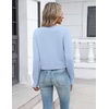 image:imageZeagoo Womens Cropped Cardigan Sweaters 2026 Button Down Long Sleeve Knit Bolero Shrugs for DressesLight Blue