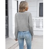 image:imageZeagoo Womens Cropped Cardigan Sweaters 2026 Button Down Long Sleeve Knit Bolero Shrugs for DressesLight Gray