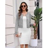 image:imageZeagoo Womens Cropped Cardigan Sweaters 2026 Button Down Long Sleeve Knit Bolero Shrugs for DressesLight Gray