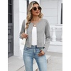 image:imageZeagoo Womens Cropped Cardigan Sweaters 2026 Button Down Long Sleeve Knit Bolero Shrugs for DressesLight Gray