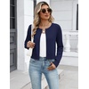 image:imageZeagoo Womens Cropped Cardigan Sweaters 2026 Button Down Long Sleeve Knit Bolero Shrugs for DressesNavy