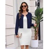 image:imageZeagoo Womens Cropped Cardigan Sweaters 2026 Button Down Long Sleeve Knit Bolero Shrugs for DressesNavy