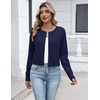 image:imageZeagoo Womens Cropped Cardigan Sweaters 2026 Button Down Long Sleeve Knit Bolero Shrugs for DressesNavy