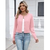 image:imageZeagoo Womens Cropped Cardigan Sweaters 2026 Button Down Long Sleeve Knit Bolero Shrugs for DressesPink