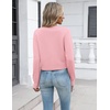 image:imageZeagoo Womens Cropped Cardigan Sweaters 2026 Button Down Long Sleeve Knit Bolero Shrugs for DressesPink