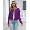 image:imageZeagoo Womens Cropped Cardigan Sweaters 2026 Button Down Long Sleeve Knit Bolero Shrugs for DressesPurple