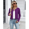 image:imageZeagoo Womens Cropped Cardigan Sweaters 2026 Button Down Long Sleeve Knit Bolero Shrugs for DressesPurple