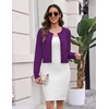 image:imageZeagoo Womens Cropped Cardigan Sweaters 2026 Button Down Long Sleeve Knit Bolero Shrugs for DressesPurple