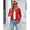 image:imageZeagoo Womens Cropped Cardigan Sweaters 2026 Button Down Long Sleeve Knit Bolero Shrugs for DressesRed