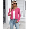 image:imageZeagoo Womens Cropped Cardigan Sweaters 2026 Button Down Long Sleeve Knit Bolero Shrugs for DressesRose Red