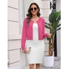 image:imageZeagoo Womens Cropped Cardigan Sweaters 2026 Button Down Long Sleeve Knit Bolero Shrugs for DressesRose Red