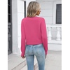 image:imageZeagoo Womens Cropped Cardigan Sweaters 2026 Button Down Long Sleeve Knit Bolero Shrugs for DressesRose Red