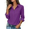 image:imageZeagoo Button Down Shirts for Women Long Sleeve Dress Shirts Classic fit Collared Blouses Casual Business Work Tops S3XLPurple