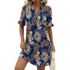 Deep Blue Ethnic Floral