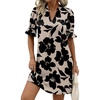 Light Brown - Black Floral