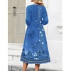 image:imageZeagoo 34 Sleeve Womens Dress Casual Flowy ALine Midi Tshirt Dresses with Pockets Crewneck Vocation Boho Beach SundressBlue Boho Print