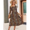image:imageZeagoo 34 Sleeve Womens Dress Casual Flowy ALine Midi Tshirt Dresses with Pockets Crewneck Vocation Boho Beach SundressEthnic Boho Print