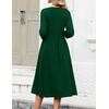 image:imageZeagoo 34 Sleeve Womens Dress Casual Flowy ALine Midi Tshirt Dresses with Pockets Crewneck Vocation Boho Beach SundressGreen