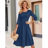image:imageZeagoo 34 Sleeve Womens Dress Casual Flowy ALine Midi Tshirt Dresses with Pockets Crewneck Vocation Boho Beach SundressNavy Round Dot