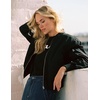 image:imageZeagoo Womens Bomber Jacket Casual Coat Zip Up Spring Fall Clothes with Pockets SXXLAblack