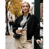 image:imageZeagoo Womens Bomber Jacket Casual Coat Zip Up Spring Fall Clothes with Pockets SXXLAblack