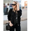 image:imageZeagoo Womens Bomber Jacket Casual Coat Zip Up Spring Fall Clothes with Pockets SXXLAblack