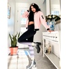 image:imageZeagoo Womens Bomber Jacket Casual Coat Zip Up Spring Fall Clothes with Pockets SXXLApink