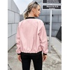 image:imageZeagoo Womens Bomber Jacket Casual Coat Zip Up Spring Fall Clothes with Pockets SXXLApink