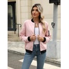 image:imageZeagoo Womens Bomber Jacket Casual Coat Zip Up Spring Fall Clothes with Pockets SXXLApink