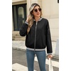 image:imageZeagoo Womens Bomber Jacket Casual Coat Zip Up Spring Fall Clothes with Pockets SXXLBlack Stripes