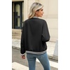 image:imageZeagoo Womens Bomber Jacket Casual Coat Zip Up Spring Fall Clothes with Pockets SXXLBlack Stripes