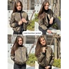 image:imageZeagoo Womens Bomber Jacket Casual Coat Zip Up Spring Fall Clothes with Pockets SXXLGreen